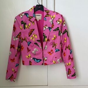 L'AGENCE Pink Multicolor Butterfly Blazer